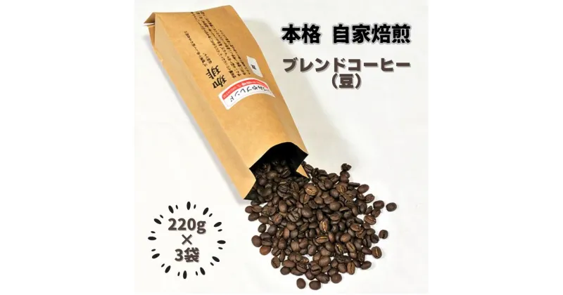 【ふるさと納税】自家焙煎いづみやブレンドコーヒー（豆）220g×3袋：B120-020