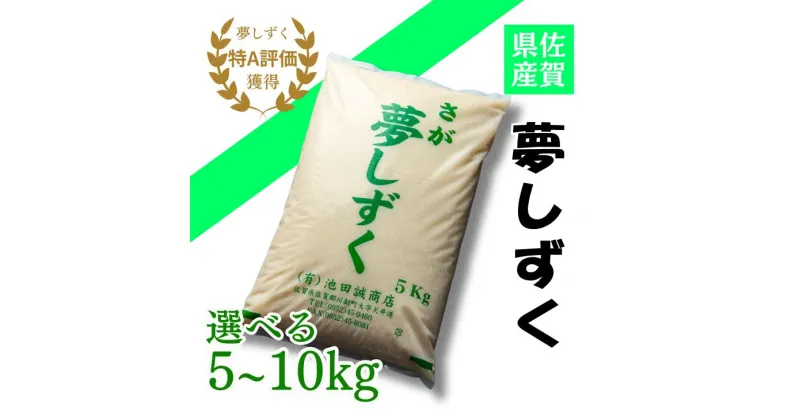 【ふるさと納税】令和6年 佐賀県産「夢しずく」選べる 5kg・10kg：B120-044