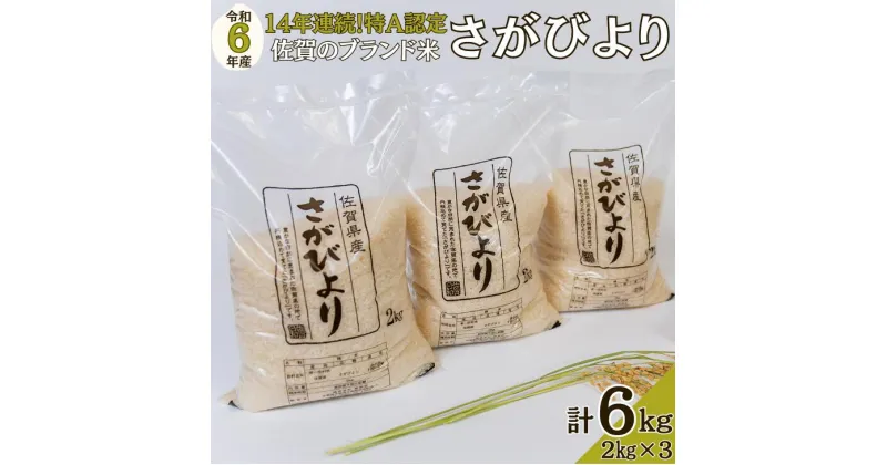 【ふるさと納税】【先行予約 新米 令和6年産 11月より順次発送】令和6年佐賀県産さがびより白米6kg：B125-019