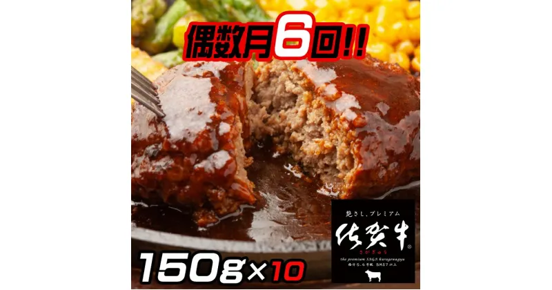 【ふるさと納税】【偶数月定期便（年6回）】佐賀牛入りハンバーグ 10個：B895-002