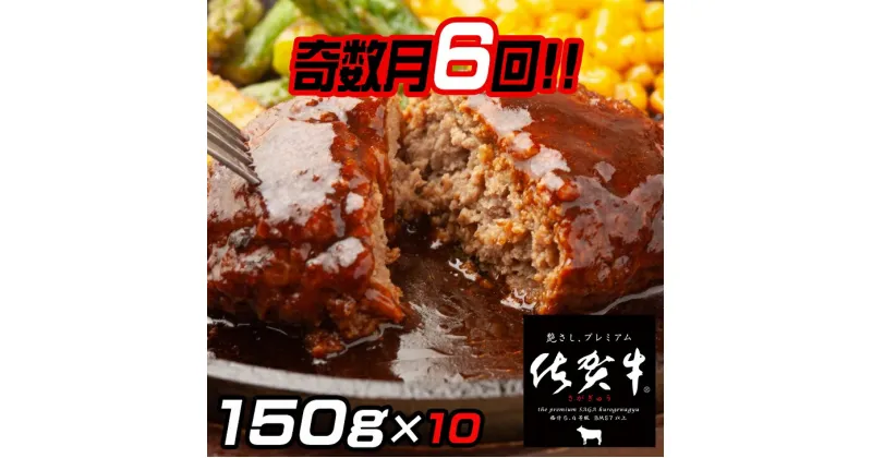 【ふるさと納税】【奇数月定期便（年6回）】佐賀牛入りハンバーグ 10個：B895-003