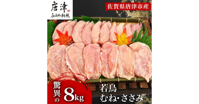 【ふるさと納税】唐津市産 若鳥むね肉ささみ合計8kgセット 鶏肉 唐揚げ 親子丼 お弁当 「2024年 令和6年」