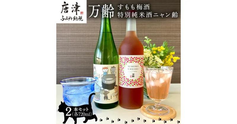 【ふるさと納税】万齢すもも梅酒 720ml 1本 特別純米酒ニャン齢720ml 1本 唐津産すもも使用果肉入り 無添加 女性に人気 猫好き セット 「2024年 令和6年」