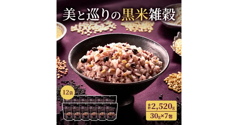 【ふるさと納税】雑穀 合計2,520g (30g×7包×12袋) 美と巡りの黒米雑穀 フェムケア 鉄 食物繊維 大豆 イソフラボン フェムテック　鳥栖市