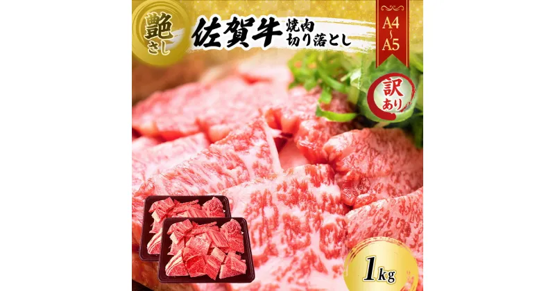 【ふるさと納税】訳あり！ 佐賀牛 艶さし！【A4～A5】佐賀牛焼肉 切り落とし (肩ロース・バラ） 1kg（500g×2p） 肉 お肉 牛肉 和牛 牛 ※配送不可：離島　鳥栖市