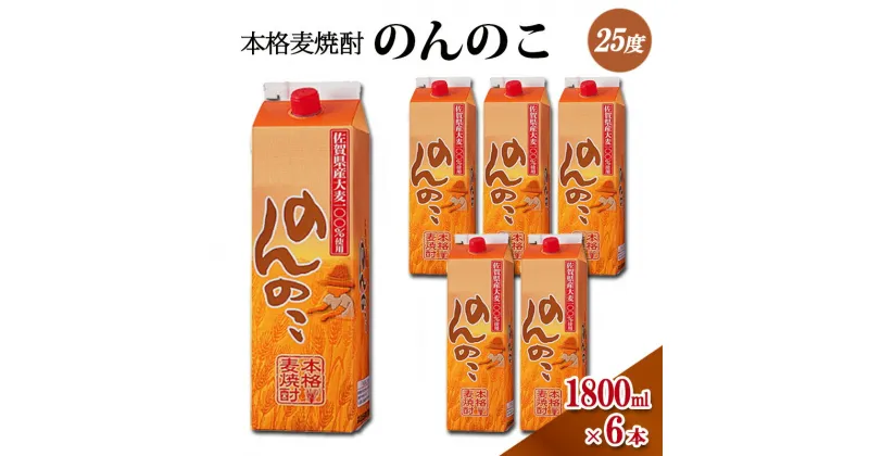 【ふるさと納税】焼酎 本格 麦焼酎 のんのこ 25度 1800mlパック×6本 お酒 酒 アルコール