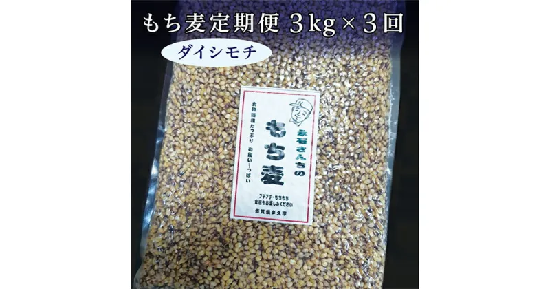 【ふるさと納税】 もち麦 ダイシモチ 国産 定期便 3kg × 3回 | もち麦 ダイシモチ 国産 定期便 永石さんちのもち麦 3kg × 3回 d－43