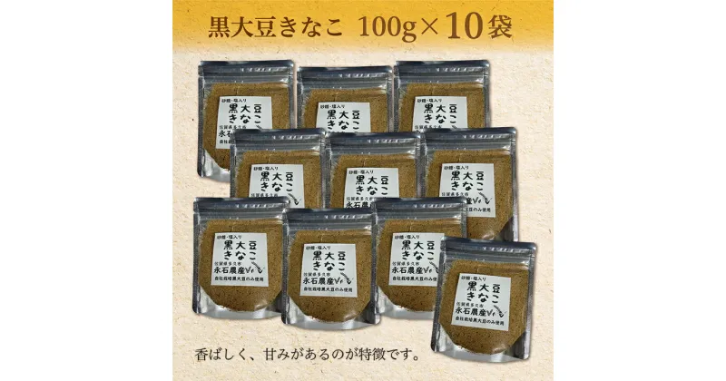 【ふるさと納税】 黒大豆 きなこ 100g×10袋 b－362