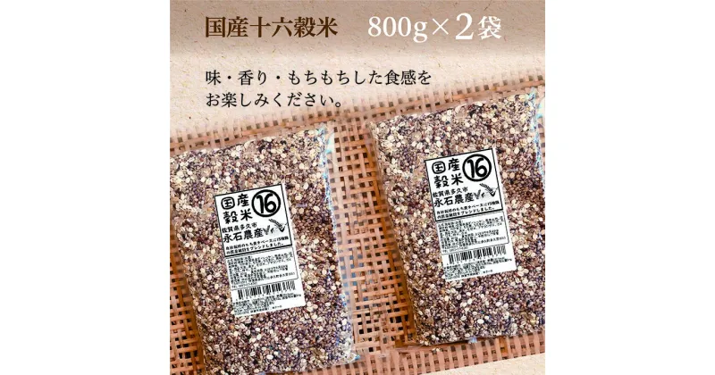 【ふるさと納税】高評価★5 国産 十六穀米 800g×2 永石農産 自慢の もち麦 をベースに 発芽玄米 押し麦 小豆 黒大豆 黒米 そば米 はと麦 など 16種類を バランス良く 贅沢 に ブレンド した 雑穀米 お米 に混ぜて炊くだけ b-364