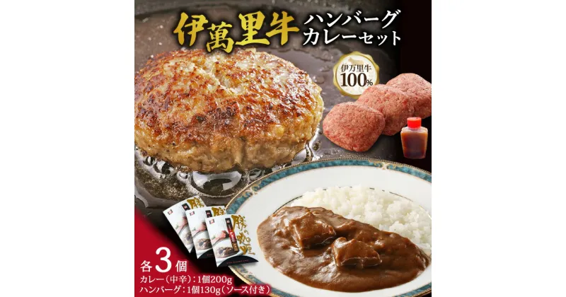 【ふるさと納税】伊萬里牛100％勝ハンバーグ・カレーセット各3個入り J1042