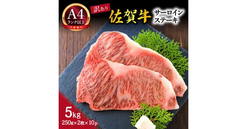 【ふるさと納税】【 佐賀牛 】 訳あり！ サーロイン ステーキ　5kg（250g2枚入り×10p） J1022