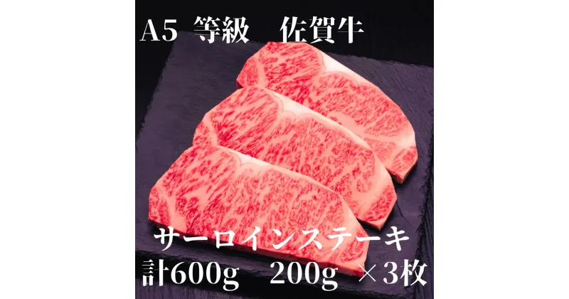 【ふるさと納税】【佐賀牛】 A5等級 佐賀牛 サーロイン ステーキ600g(200g×3枚) J926