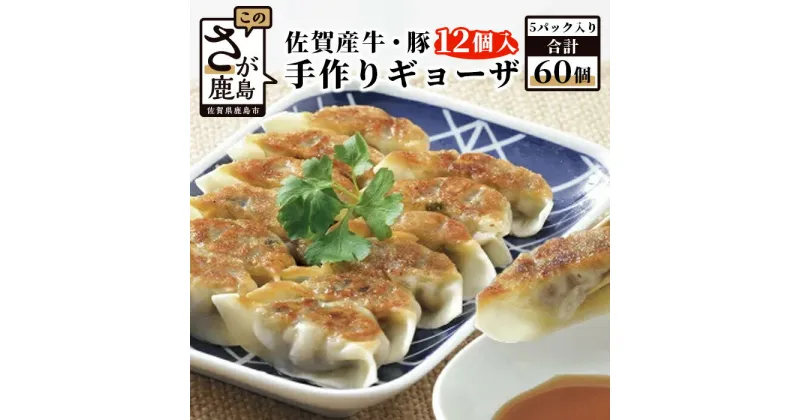 【ふるさと納税】佐賀産牛 佐賀産豚の手作りギョーザ 12ケ入り×5パック 合計60個 冷凍 餃子 ぎょうざ 佐賀県 鹿島市 送料無料 B-86