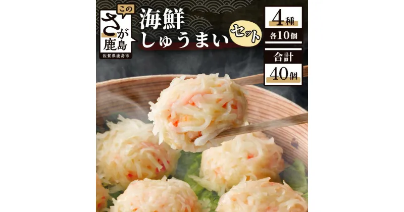 【ふるさと納税】海鮮 しゅうまい セット 4種 各10個 | ふるさと納税 焼売 しゅうまい 中華 かに エビ イカ 明太子 冷凍 国産 贈答用 佐賀県 鹿島市 ふるさと 人気 送料無料 B-33