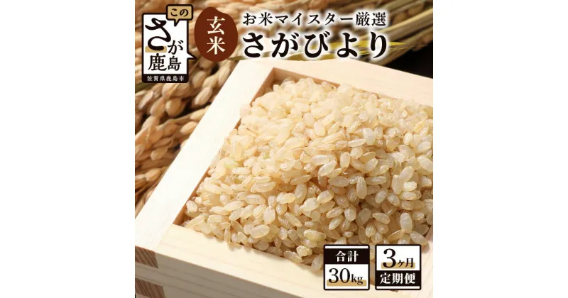 【ふるさと納税】【3ヶ月定期便】佐賀県産 さがびより 玄米 10kg×3回 《3ヶ月連続 毎月お届け》 定期便 3か月 合計30kg 合計3回発送 お米 九州 米 国産 九州産 佐賀県 鹿島市 送料無料 F-16