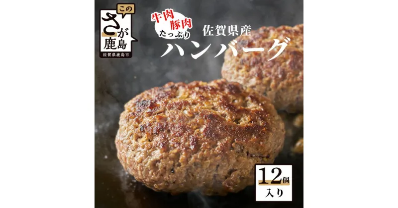 【ふるさと納税】佐賀県産 牛肉 豚肉 たっぷりハンバーグ 12個入り 牛 豚 ハンバーグ 冷凍 佐賀県 鹿島市 送料無料 B-238