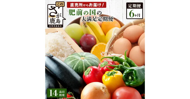 【ふるさと納税】【定期便】野菜 米 フルーツ 卵 定期便 肥前の国 お楽しみ 大満足 セット 6回 14品目程度 | ふるさと納税 野菜 定期便 定期 6ヶ月 やさい フルーツ 果物 米 お米 卵 特産品 詰め合わせ 旬 新鮮 産地直送 大容量 ふるさと 佐賀県 鹿島市 人気 送料無料 H-10