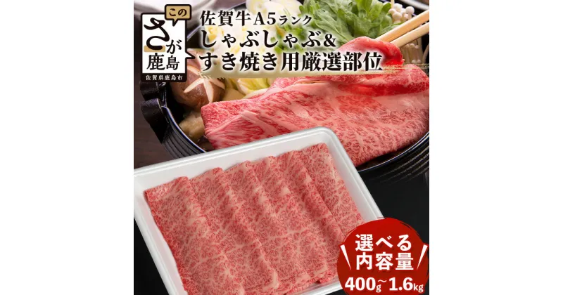 【ふるさと納税】最高級 佐賀牛 A5 厳選部位 400g～1,600g しゃぶしゃぶ すき焼き用 最短2週間以内に発送 | しゃぶすき 牛肉 a5 すき焼き すき焼き肉 しゃぶしゃぶ肉 黒毛和牛 和牛 ブランド牛 国産 佐賀県 最優秀受賞 人気 お中元 お歳暮 贈答品 父の日 送料無料 B-558