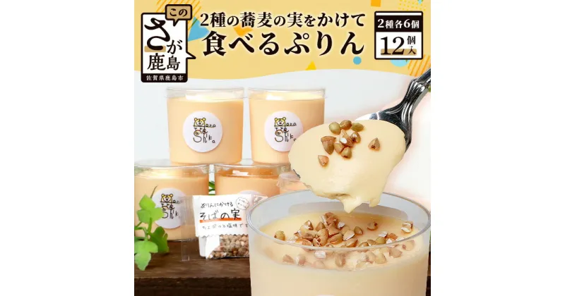 【ふるさと納税】【新感覚!!】そばの実をかけて食べるぷりん 2種 合計12個【売切必至!!かしま自然農園のこだわりが詰まった人気のプリン】「ザクッ！とろっ！甘じょっぱい！」「ザクッ！とろっ！香ばしい！」蕎麦の実プリン C-96