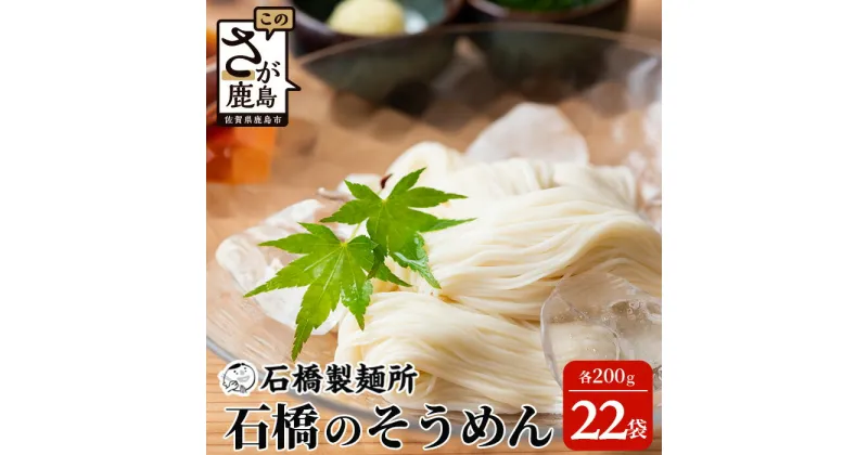 【ふるさと納税】特上そうめん200g×22袋【合計4.4kg】 【創業90年の匠の技】 贈答・ギフトにもおすすめ そうめん 素麺 乾麺 佐賀県 鹿島市 そうめん 素麺 ヌードル 石橋製麺所 冷麺 ギフト 贈答 贈り物 プレゼント お中元 お歳暮 父の日 母の日 敬老の日 お祝い B-596