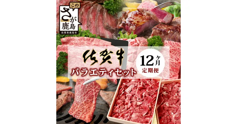 【ふるさと納税】高級肉【定期便12回】佐賀牛 バラエティ 定期便 肩ロース モモ 切落し サイコロステーキ 焼肉 ローストビーフ しゃぶしゃぶ すきやき すき焼き 赤身ブロック 黒毛和牛 和牛 ブランド牛 イチオシ オススメ 人気 送料無料 V-49