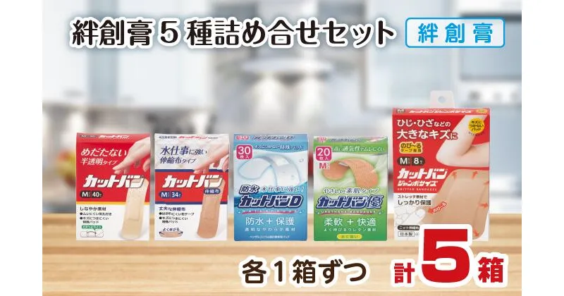 【ふるさと納税】救急絆創膏 5種貼り比べセット 各1セット 計5箱 A-185