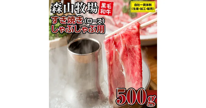 【ふるさと納税】豪快精肉店！森山牧場 スライス肉（500g） 黒毛和牛 しゃぶしゃぶ・すき焼き お肉 国産 森山牧場 九州産 送料無料 ブランド牛 しゃぶしゃぶ スライス 人気 ランキング 高評価 牛肉 【B135-002】