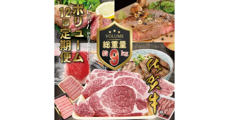 【ふるさと納税】【定期便】(12ヶ月連続お届け )佐賀牛 ボリュームコース 　送料無料　 A5～A4 ブランド牛 ステーキ しゃぶしゃぶ スライス ハンバーグ 焼肉 ブロック セット 人気 ランキング 高評価 牛肉 高額 高額寄附 国産 佐賀県産 黒毛和牛 【Q100-102】