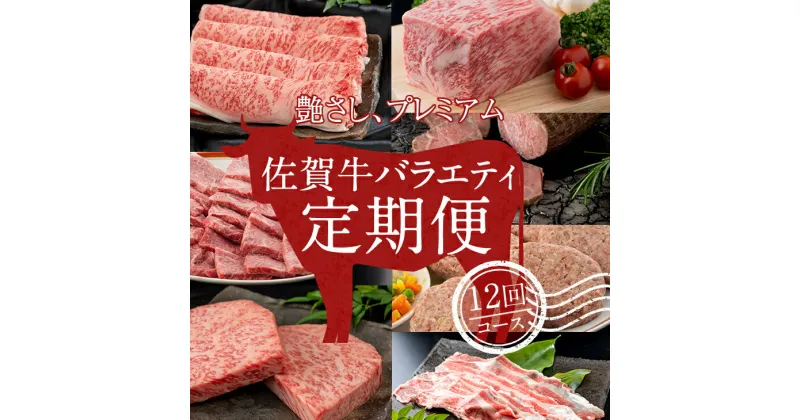 【ふるさと納税】【定期便】（12ヶ月連続お届け） 佐賀牛 バラエティ セット (お肉の定期便) 送料無料 黒毛和牛 ブ A5～A4 ブランド牛 ステーキ しゃぶしゃぶ スライス ハンバーグ 焼肉 ブロック セット 人気 ランキング 高評価 牛肉 高額 高額寄附 国産 【Q220-001】