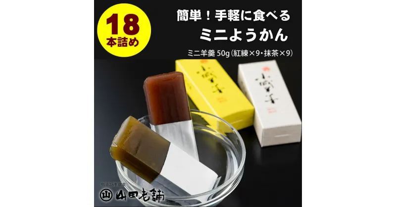 【ふるさと納税】 お手軽に！ふたくちサイズの ミニ羊羹セット（50g×18本） 山田老舗 和菓子 贈答 プレゼント 贈り物 送料無料 【B105-003】