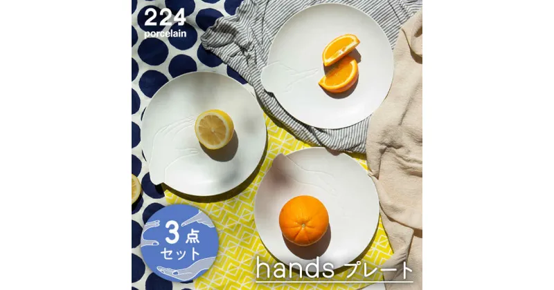 【ふるさと納税】hands -point/scoop/pinch- プレート 3点set やきもの 焼き物 磁器 器 肥前吉田焼 佐賀県嬉野市/224 [NAU194]