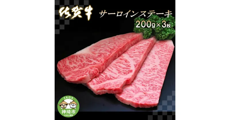 【ふるさと納税】佐賀牛サーロインステーキ200g×3枚｜A5 A4 牛肉 お肉 黒毛和牛 ステーキ用 部位 赤身 ブランド牛 国産 BBQ バーベキュー 高級 厳選 やわらかい 冷凍 国産 冷凍食品 ギフト お歳暮 取り寄せ グルメ お歳暮 御歳暮 贈り物 プレゼント 送料無料 H065105