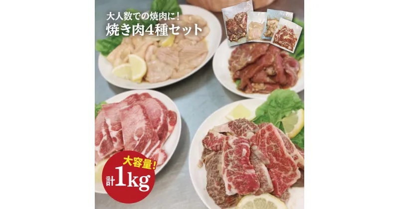 【ふるさと納税】【大容量・味付き】お肉の味にとことんこだわった！！焼き肉4種セット計1kg（和牛ハラミ 400g / 豚ハラミ・丸腸・シマ腸 各200g）吉野ヶ里町/三田川ホルモン専門店[FAC011]