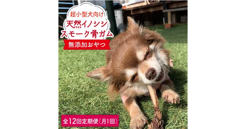 【ふるさと納税】＜12回定期便＞超小型犬向け☆天然いのししのスモーク骨ガム100g わんこin食堂/吉野ヶ里町 [FCG064]