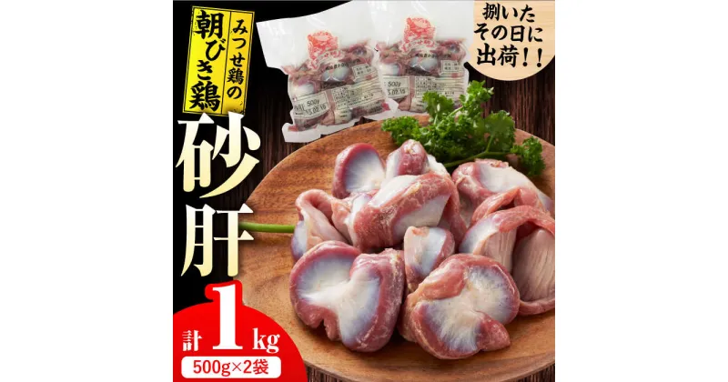 【ふるさと納税】＜新鮮！産地直送＞みつせ鶏の朝びき鶏 砂肝 計1kg（500g×2袋） 吉野ケ里町/ヨコオフーズ[FAE180]