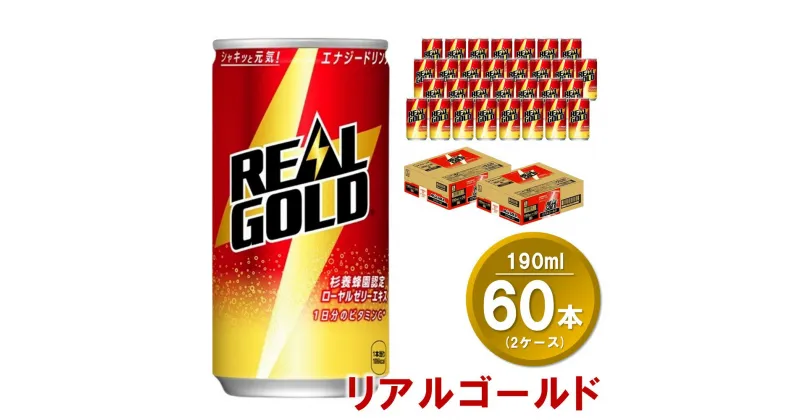 【ふるさと納税】リアルゴールド 190ml缶(2ケース)計60本【コカコーラ エナジードリンク ローヤルゼリー お手軽 高麗人参エキス ビタミンB2 ビタミンB6 ビタミンC やる気サポート 常備 保存 買い置き 190ml缶】 A4-R047068