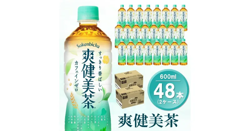 【ふるさと納税】爽健美茶 600mlPET(2ケース)計48本【コカコーラ カフェインゼロ 香ばしい おいしい 国産 ブレンド茶 お茶 ハトムギ 玄米 月見草 大麦 ドクダミ 植物素材 飲料 飲みきり ペットボトル】 A5-R047082