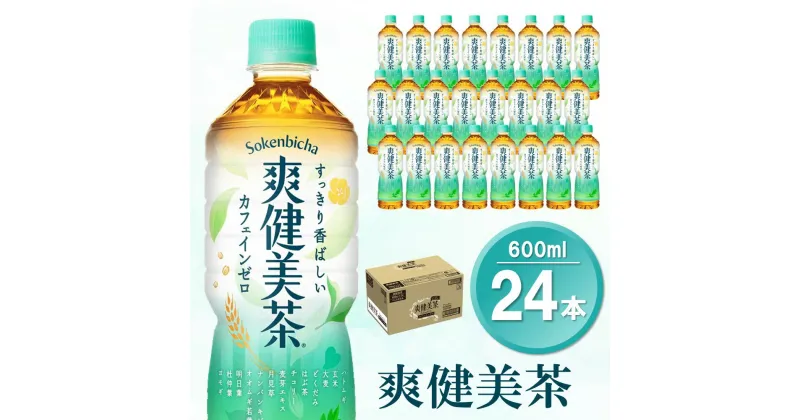 【ふるさと納税】爽健美茶 600mlPET×24本(1ケース)【コカコーラ カフェインゼロ 香ばしい おいしい ブレンド茶 お茶 国産 ハトムギ 玄米 大麦 ドクダミ植物素材 飲料 飲みきり ペットボトル】 Z2-R047040