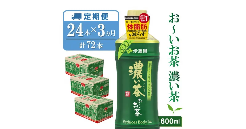 【ふるさと納税】【3カ月定期便】おーいお茶濃い茶 600ml×24本(合計3ケース)【伊藤園 お茶 緑茶 濃い 渋み まとめ買い 箱買い ケース買い カテキン 2倍 体脂肪】 B5-R071301