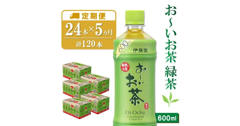 【ふるさと納税】【5か月定期便】おーいお茶緑茶 600ml×24本(合計5ケース)【伊藤園 お茶 緑茶 まとめ買い 箱買い 熱中症対策 水分補給】D2-R071359