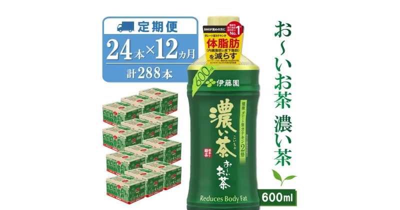 【ふるさと納税】【12か月定期便】おーいお茶濃い茶 600ml×24本(合計12ケース)【伊藤園 お茶 緑茶 濃い 渋み まとめ買い 箱買い ケース買い カテキン 2倍 体脂肪】J01-R071375