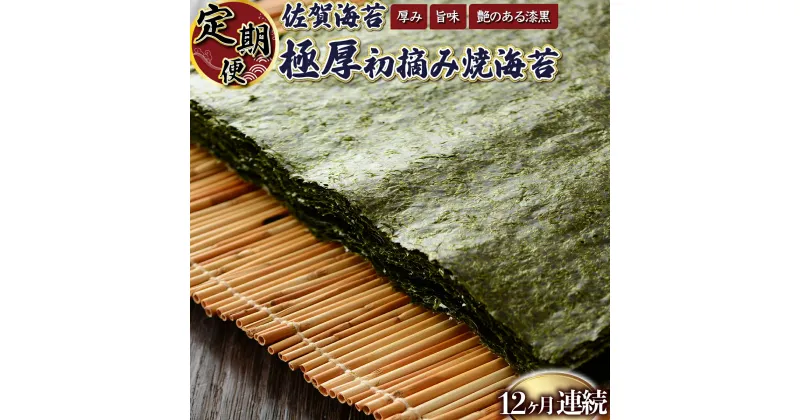 【ふるさと納税】佐賀海苔 極厚初摘み焼海苔7袋 (年12回) 有明海産 佐賀海苔 おにぎり 手巻き寿司 キンパ 高級海苔 希少海苔 定期便