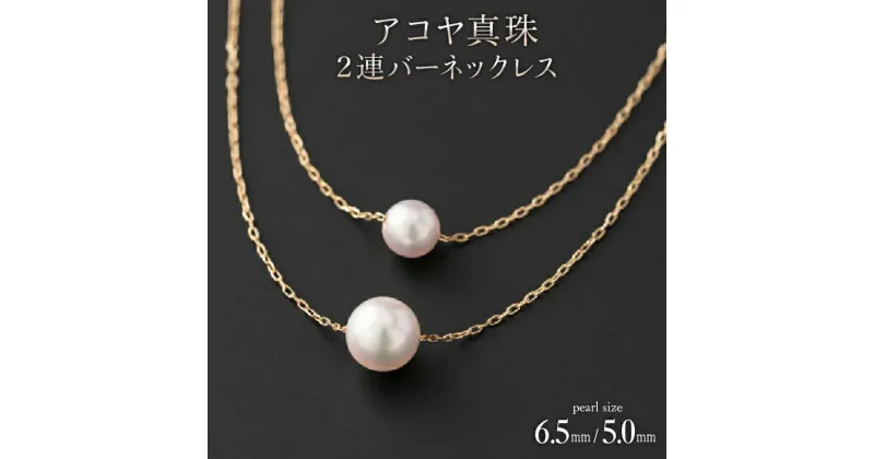 【ふるさと納税】【シンプルモダンでお洒落】6.5/5mm アコヤ真珠 2連バーネックレス(K18YG・K18WG・K18PG) 保証書付き ジュエリーケース入り 本真珠 パール ペンダント 18金 国産 国内産【送料無料】