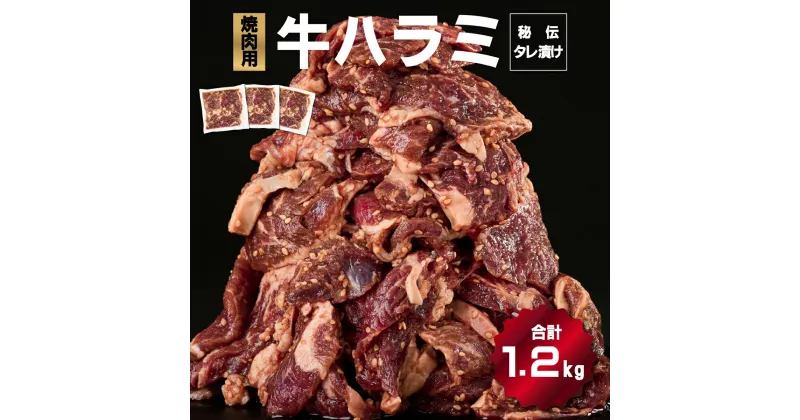 【ふるさと納税】＜レビューキャンペーン対象返礼品＞秘伝のタレ漬け！ハラミ焼き肉用 1.2kg　上峰町 バーベキュー BBQ 大容量 牛肉 スタミナ 味付き 簡単調理