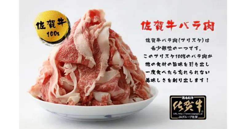 【ふるさと納税】佐賀牛バラ肉切り落とし（ブリスケ）250g×4パック（BN001）