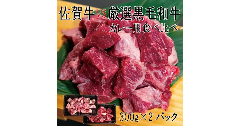 【ふるさと納税】佐賀牛×厳選黒毛和牛　カレー用食べ比べ300g×2（DX046）