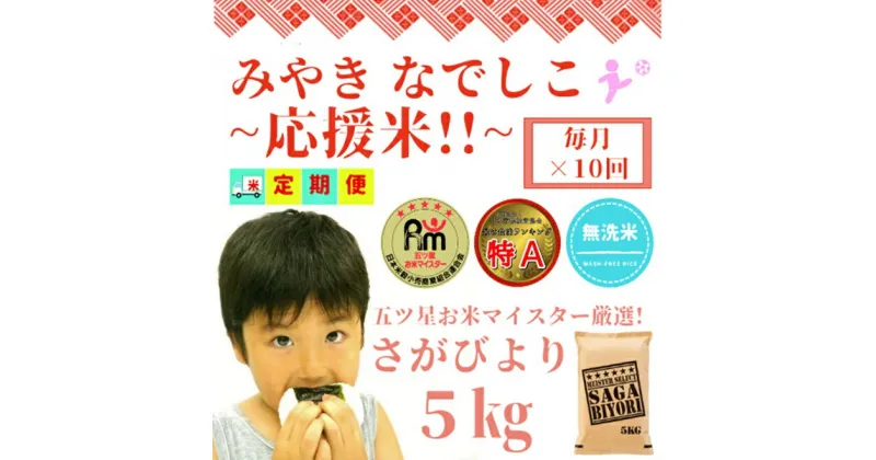 【ふるさと納税】【みやきなでしこ】応援米【10回定期便】【無洗米】さがびより5kg（CI715）