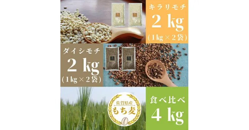 【ふるさと納税】 佐賀県産『もち麦』食べ比べ！キラリモチ2kg、ダイシモチ2kg（CI202）