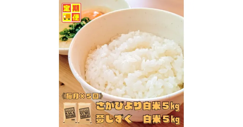 【ふるさと納税】【白米食べ比べ！】さがびより5kg夢しずく5kg【5回定期便】（CI749）