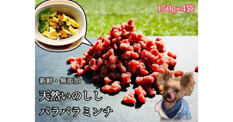 【ふるさと納税】天然いのししのパラパラミンチ☆わんちゃんの手作りごはん用（150g×4個）（FB123）